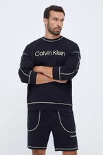 Bavlnená mikina Calvin Klein Underwear čierna farba, s potlačou