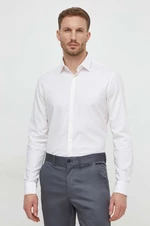Košile Calvin Klein pánská, bílá barva, slim, s klasickým límcem, K10K112305