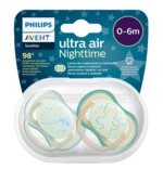 Philips Avent Cumlík Ultra air nočné 0-6m chlapec 2 ks
