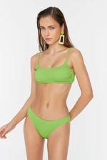 Trendyol Green Gimped normál lábú bikini alsó