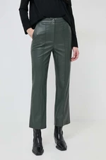 Nohavice Max Mara Leisure dámske,zelená farba,priliehavé,vysoký pás,2416781037600