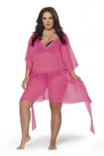 Ava 020 neon pink pareo Plážové šaty One size růžová