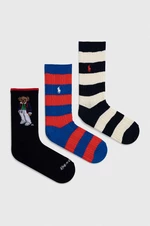 Ponožky Polo Ralph Lauren 3-pak dámske,čierna farba,455942344