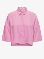 Pink women's cropped shirt ONLY Astrid - Women