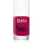 Delia Cosmetics Sweet Pepper Black Particles lak na nehty odstín 05 Raspberry 11 ml