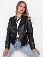 ROLDAN Women's Leather Jacket Black Dstreet