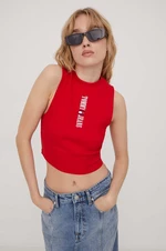 Top Tommy Jeans dámský, červená barva, DW0DW17530