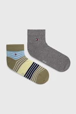 Ponožky Tommy Hilfiger 2-pak pánske, zelená farba, 701227291