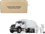 Mack Granite MP Refuse Garbage Truck with McNeilus Rear Loader &amp; Trash Bins White 1/34 Diecast Model by First Gear