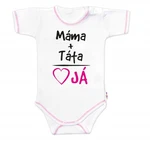 Body krátký rukáv s vtipným textem Baby Nellys, Máma+Táta, holka, vel. 86 (12-18m)