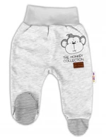 Baby Nellys Kojenecké polodupačky Monkey - sv. šedý melírek, vel. 62 (2-3m)