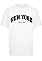 Oversize tričko New York College v bílé barvě