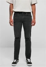 Distressed Stretch Denim Pants černé zničené seprané