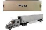 International LoneStar Sleeper Cab Silver with 53 Reefer Refrigerated Chrome Plated Van Trailer "Transport Series" 1/50 Diecast Model by Diecast Mast