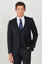 ALTINYILDIZ CLASSICS Men's Black-gray Extra Slim Fit Slim Fit Dovetail Collar Striped Vest Suit. ALTINYILDIZ CLASSICS Men's Black-gray Extra Slim Fit Slim Fit Dovetail Collar Striped Vest Suit.