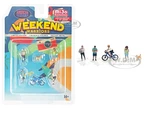 "Weekend Warriors" 6 piece Diecast Figure Set (4 Figures 1 Dog 1 Bicycle) Limited Edition to 2400 pieces Worldwide for 1/64 Scale Models by American