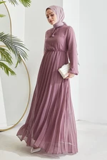 InStyle Pleated Limelda Chiffon Hijab Dress - Dried Rose