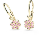 Cutie Jewellery Zlaté dětské náušnice C2746-10-X-1 růžová