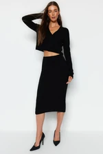 Trendyol Black Basic Knitwear Top and Bottom Set