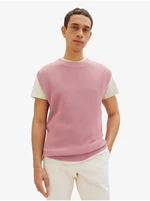 Pink men's sweater vest Tom Tailor