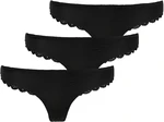 ONLY 3 PACK - dámská tanga ONLCHLOE 15253958 Black S