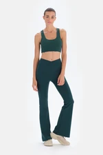 Dagi Dark Green Women's Flared Leg Leggings