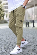 Madmext pánske jogger nohavice s vreckami Camel Cargo 5461