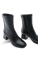 Marjin Women's Heeled Boots Flat Toe Zipper From The Back Nayea Black Marjin Women's Heeled Boots Flat Toe Zipper From The Back Nayea Black