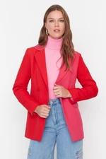 Trendyol červené sako s dvoubarevným lemováním