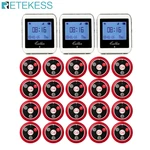 RETEKESS Wireless Waiter Calling System Service Guest Pager 3pcs Watch Receiver + 20pcs Call Button For Restaurant Bar Cafe