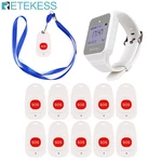 Retekess Wireless Calling System TD108 Watch Receiver+10 Call Bell Emergency Nurse Call Button for the Elderly