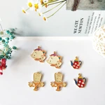 10pcs Cartoon Candlestick Teapot Magic Lamp Enamel Charms Metal Pendants For DIY Bracelet Earrings Jewelry Making Accessories