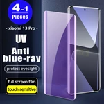 1-4Pcs full cover UV glass For xiaomi 13 pro phone screen protector UV Tempered Glass Anti Blue Light protective film smartphone
