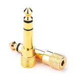 Gold 6.3mm 1/4" Male Plug To 3.5mm 1/8" Female Jack Stereo Headphone Audio Adapter Home Connectors Adapter Microphone Hot Sell