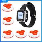 JINGLE BELLS CTW06 Restaurant Pager Wireless Waiter Calling System Watch Receiver + 5pcs CTT25 Waterproof Call Button For Cafe