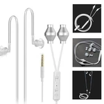 Binaural 3.5mm Anti Radiation Phone With Microphone Noise Cancelling Air Tube Acoustic Earphone