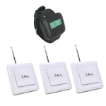 Restaurant Pager Wireless Waiter Calling System 433MHz 1 Watch Receiver+3 Button Transmitter