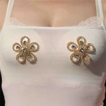1 Pair Of Nipples With Crystal Rhinestones Sexy Nipple Stickers Intimate Sex Products Party Banquet Nipple Chain Body Bhain