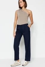 Trendyol Navy Blue Straight Cut Woven Trousers