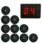 Wireless Waiter System Restaurant Pager Voice Broadcast Host+10Pcs Call Buttons For Bar Hotel Cafe