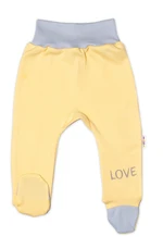Baby Nellys Kojenecké polodupačky, žluté - Love vel.  62