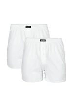 Férfi klasszikus boxer rövidnadrág gombokkal ATLANTIC 2PACK - fehér Férfi klasszikus boxer rövidnadrág gombokkal ATLANTIC 2PACK - fehér
