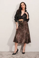 Bigdart 15806 Satin Skirt - Brown