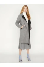 Koton Women's Gray Pocket Detailed Coat