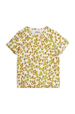 Detské tričko Mini Rodini Flowers žltá farba, vzorovaný