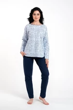 Women's pyjamas Gracjela, long sleeves, long trousers - print blue/navy blue