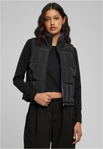 Women's reversible cropped vest black/real purple