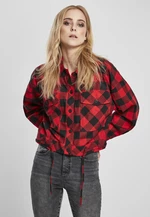 Women's short oversized shirt black/red