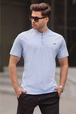Madmext Baby Blue Classic Collar Men's T-Shirt 6067
