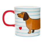 Niebiesko-brązowy porcelanowy kubek 300 ml Sausage Dog – Sass & Belle